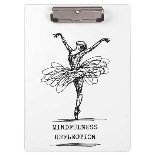 Minimalist Line Art Ballerina Dance Design Klembord (Voorkant)