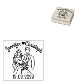 Minimalist Line Art Couple Custom Wedding Stamp Rubberstempel (Gestempeld)