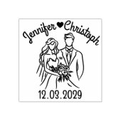 Minimalist Line Art Couple Custom Wedding Stamp Rubberstempel (Afrduk)