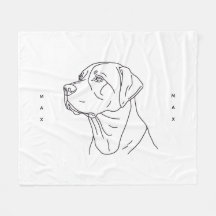 Minimalist Line Art Labrador Retriever Fleece Pet