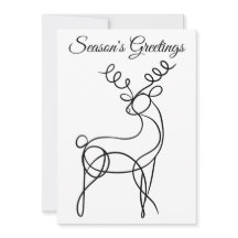 Minimalist Line Art Reindeer Season's Groeten