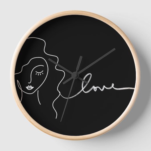 Minimalist Line Art Wall Clock (Voorkant)