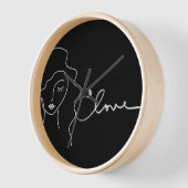 Minimalist Line Art Wall Clock (Hoek)