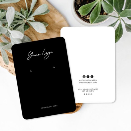 Minimalist Logo Earring Display Card Visitekaartje