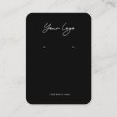 Minimalist Logo Earring Display Card Visitekaartje (Voorkant)