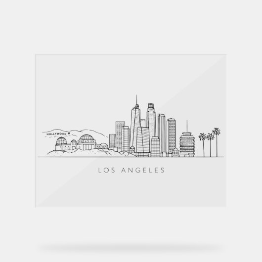 Minimalist Los Angeles Skyline Illustration Acryl Bord (Voorkant)