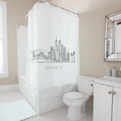 Minimalist Los Angeles Skyline Illustration Douchegordijn (In situ)