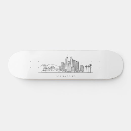 Minimalist Los Angeles Skyline Illustration Skateboard (Horizontaal)