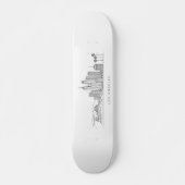 Minimalist Los Angeles Skyline Illustration Skateboard (Voorkant)