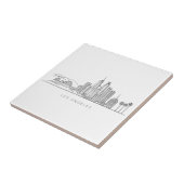 Minimalist Los Angeles Skyline Illustration Tegeltje (Zijkant)