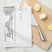 Minimalist Los Angeles Skyline Illustration Theedoek (Quarter Fold)