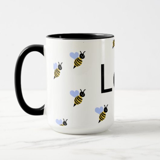 Minimalist Love & Bees Mug – Romantic Gift for Any Mok (Links)