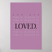 Minimalist Love Quote Poster Print - berry (Devant)