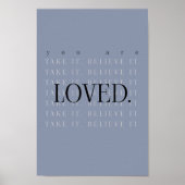 Minimalist Love Quote Poster Print - blue (Devant)