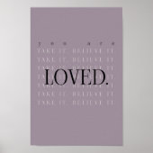 Minimalist Love Quote Poster Print - mauve (Devant)