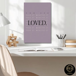 Minimalist Love Quote Poster Print - mauve