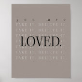 Minimalist Love Quote Poster Print - taupe (Devant)