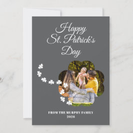 Minimalist lucky shamrock st. Patrick's Day Photo Feestdagenkaart