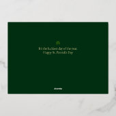 Minimalist lucky shamrock st. Patrick's Day Photo Folie Feestdagenkaart (Achterkant)