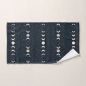 Minimalist Lunar Phases Pattern with Stars and Nig (Serviette à main)