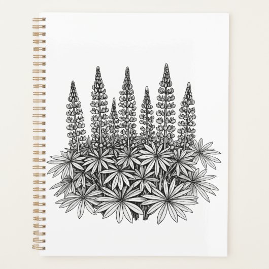 Minimalist Lupine Botanical Planner (Voorkant)