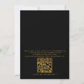 Minimalist Luxury Black Elegant QR Code Wedding Kaart (Achterkant)