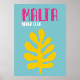 Minimalist Malta Coastal Decor Poster
