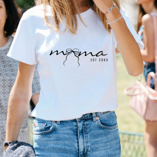 Minimalist Mama Lettering Met Strik Vrouwen Tri-Blend Shirt
