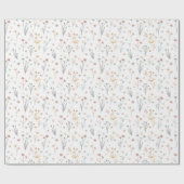 Minimalist Meadowcore Neutral Wildflowers Pattern Cadeaupapier (Vlak)
