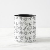 Minimalist Medical Icons Pattern Black Combo Mug (Centre)