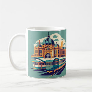 Minimalist Melbourne Australië schilderij souvenir Koffiemok