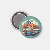 Minimalist Melbourne Australië schilderij souvenir Magneet (Voorkant / Achterkant)