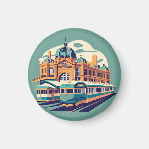 Minimalist Melbourne Australië schilderij souvenir Magneet