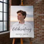 Minimalist Memory Photo Custom Celebration of Life Poster