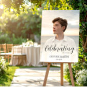 Minimalist Memory Photo Custom Celebration of Life Poster