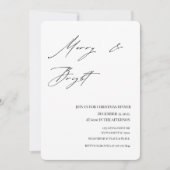 Minimalist Merry & Bright Christmas Dinner  Kaart (Voorkant)