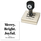 Minimalist Merry Bright Joyful Rubberstempel (Gestempeld)