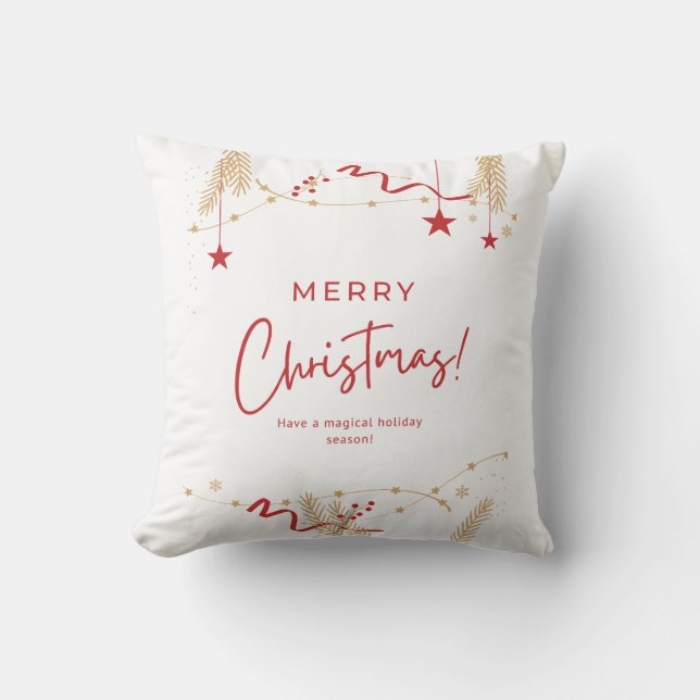 Minimalist Merry Christmas Typography Throw Pillow Kussen (Voorkant)