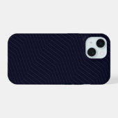 Minimalist Midnight Navy Blue Zig Zag Geometric  (Verso Horizontal)