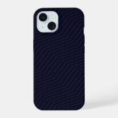 Minimalist Midnight Navy Blue Zig Zag Geometric  (Verso)
