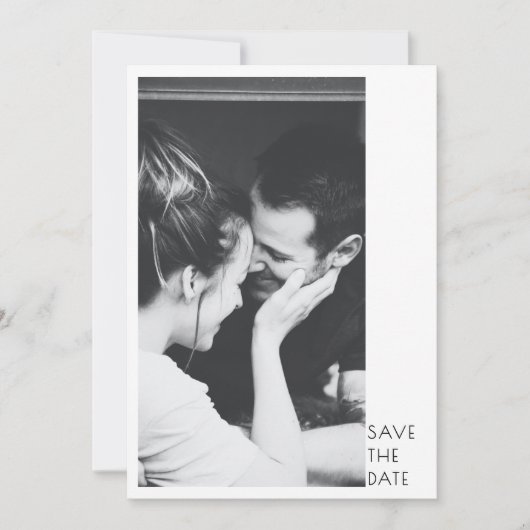 Minimalist Modern 2 Photo Wedding Save The Date (Voorkant)