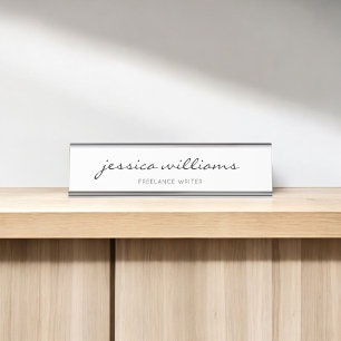 Minimalist Modern Calligraphy Desk Name Bord Bureau Naambordje