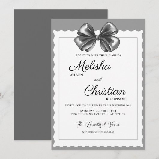 Minimalist Modern Calligraphy Wedding Invitation (Devant / Derrière)