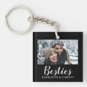 Minimalist Modern Chic Best Friends Photo Sleutelhanger (Voorkant)