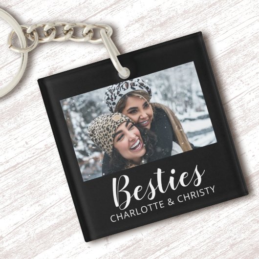 Minimalist Modern Chic Best Friends Photo Sleutelhanger