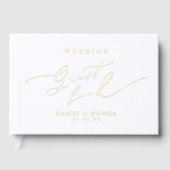 Minimalist Modern Chic Script Elegant Wedding Gastenboek (Voorkant)