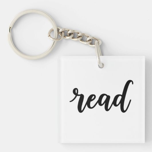 Minimalist Modern Cursive "read" Calligraphy Sleutelhanger (voorkant)