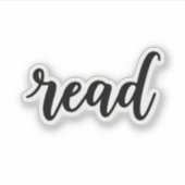 Minimalist Modern Cursive "read" Calligraphy Sticker (Voorkant)