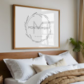 Minimalist Modern Custom Name Sign Wedding Gift Poster