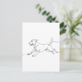 Minimalist Modern Dog Line Art Drawing Briefkaart (Staand voorkant)